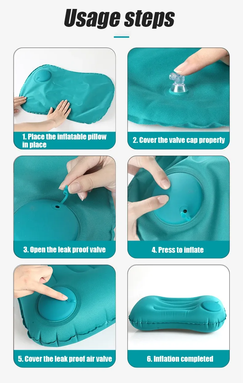 Oreiller gonflable de camping, vue complète