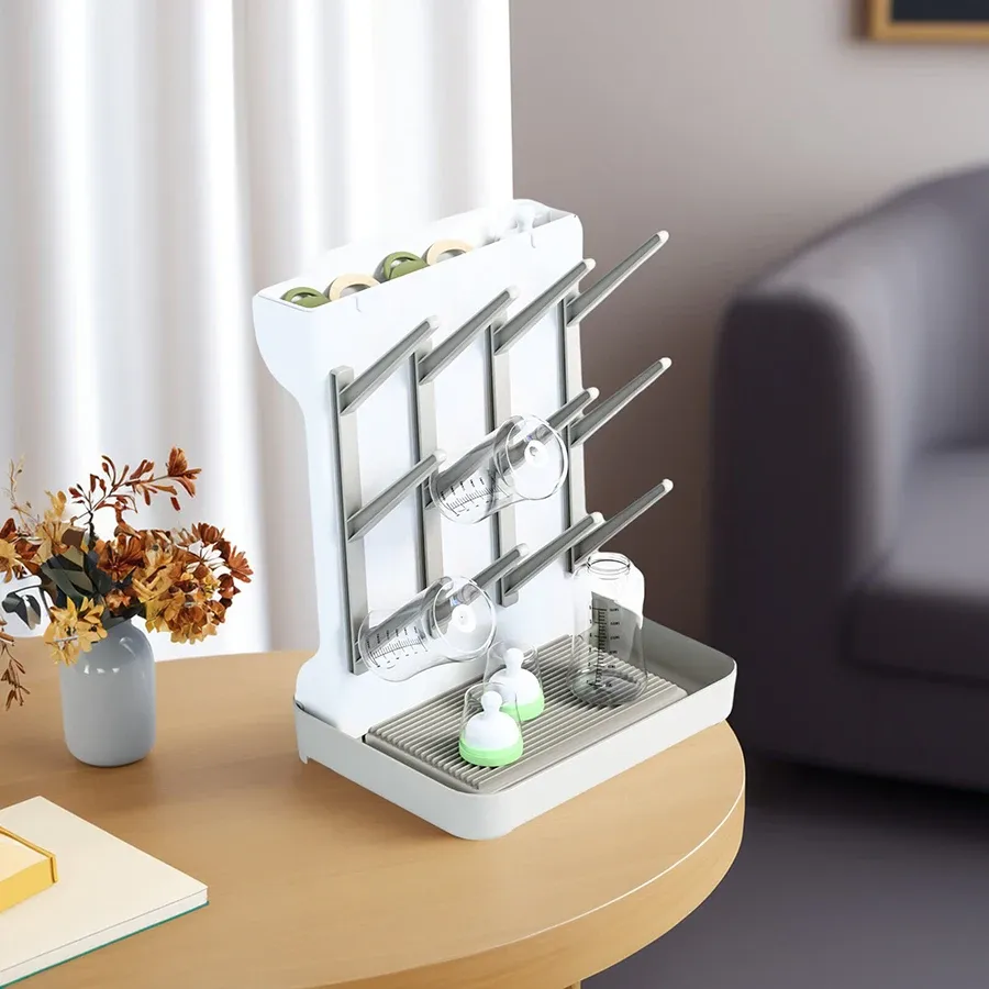 Égouttoir à biberons multi-niveaux de grande capacité pour tasses, bols et accessoires – Rangement de comptoir compact 1