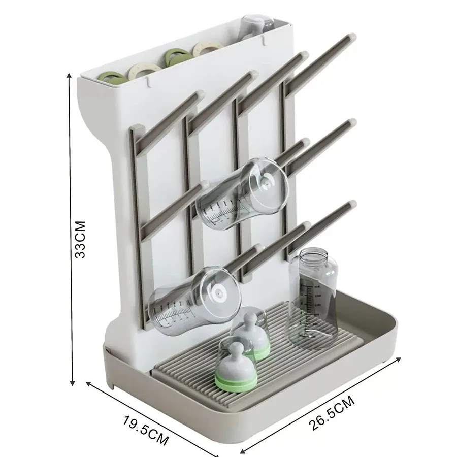 Égouttoir à biberons multi-niveaux de grande capacité pour tasses, bols et accessoires – Rangement de comptoir compact 6