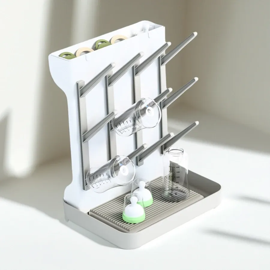 Égouttoir à biberons multi-niveaux de grande capacité pour tasses, bols et accessoires – Rangement de comptoir compact 7