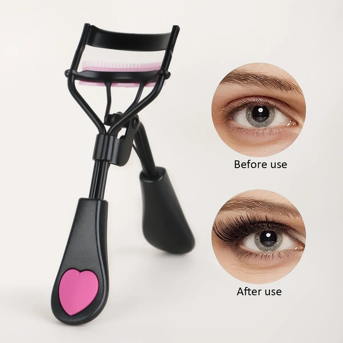 Recourbe-cils portable avec 10 embouts en silicone, peigne spiralé et brosse à sourcils 3