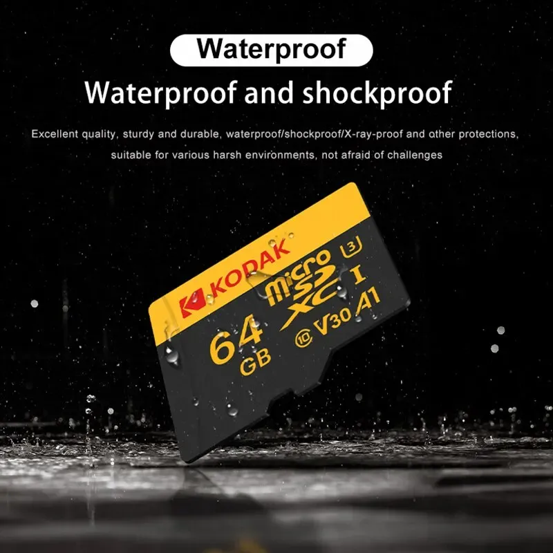 Carte mémoire microSD KODAK, jusqu'à 100 Mo/s, Classe 10 U3, 4K UHD, 32 Go à 256 Go 6