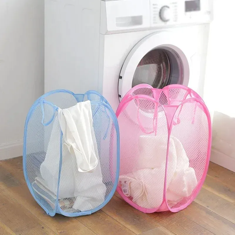 Panier à linge pliable en maille, petit panier de rangement portable pour voyage d'affaires 2