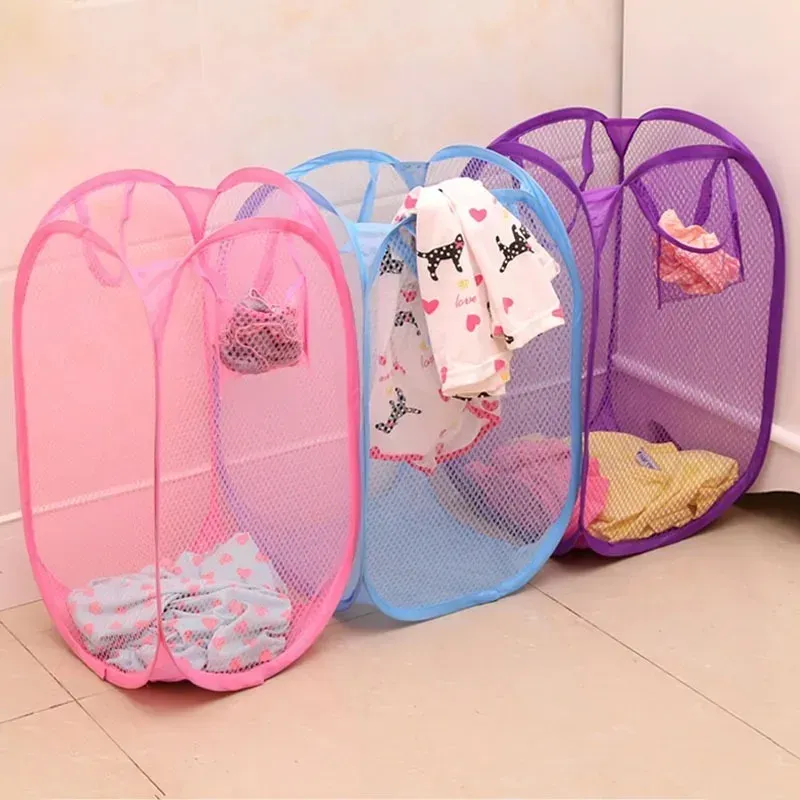Panier à linge pliable en maille, petit panier de rangement portable pour voyage d'affaires - Image 1