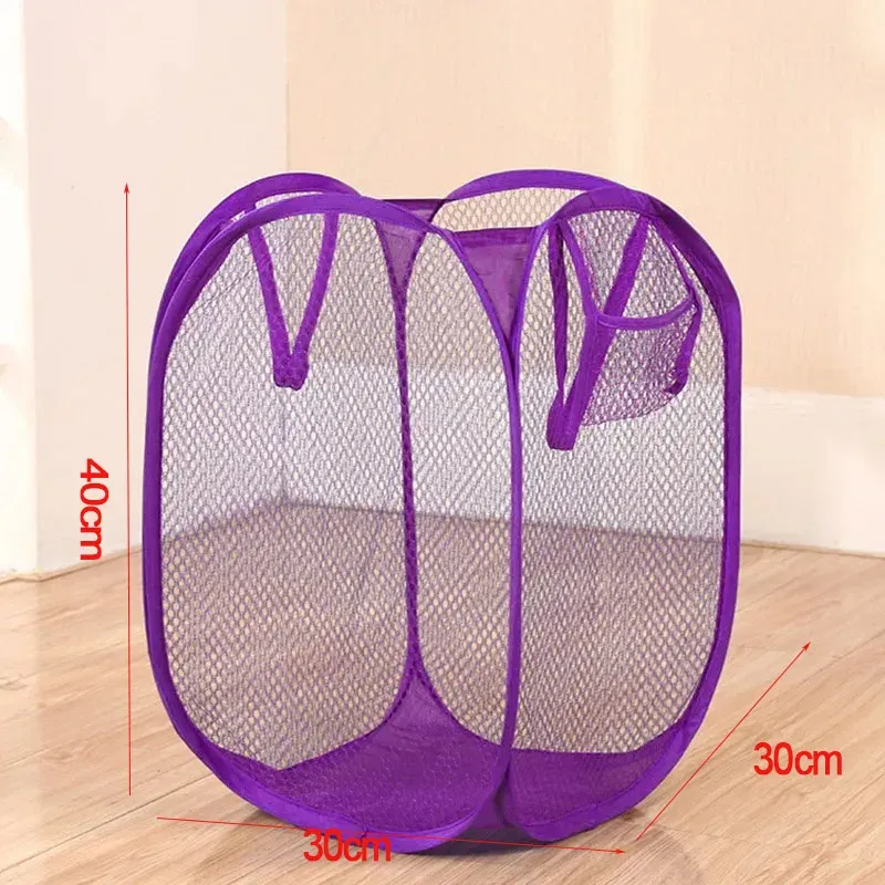 Panier à linge pliable en maille, petit panier de rangement portable pour voyage d'affaires 8