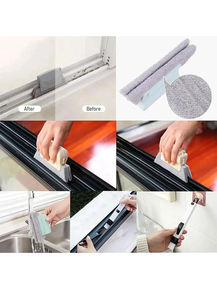 Utilisation de la brosse dans une rainure de fenêtre