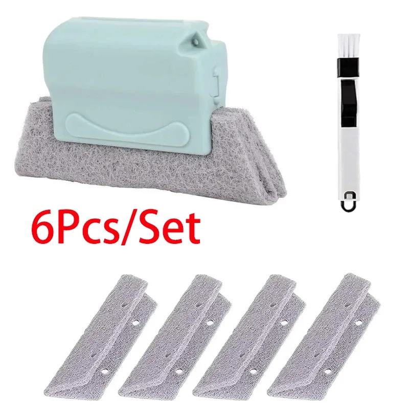 Nettoyeur de rails de fenêtres, kit d'outils de nettoyage pour rainures de portes, brosse pour rainures de portes coulissantes, outil de nettoyage domestique pour interstices. 10