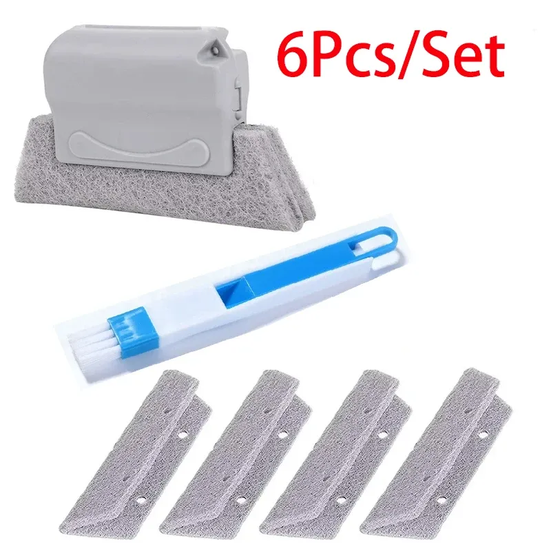 Nettoyeur de rails de fenêtres, kit d'outils de nettoyage pour rainures de portes, brosse pour rainures de portes coulissantes, outil de nettoyage domestique pour interstices. 9