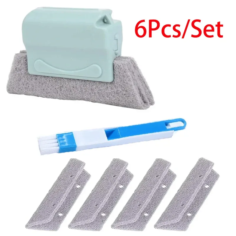 Nettoyeur de rails de fenêtres, kit d'outils de nettoyage pour rainures de portes, brosse pour rainures de portes coulissantes, outil de nettoyage domestique pour interstices. 12