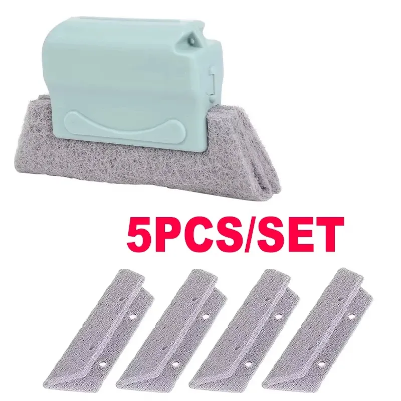 Nettoyeur de rails de fenêtres, kit d'outils de nettoyage pour rainures de portes, brosse pour rainures de portes coulissantes, outil de nettoyage domestique pour interstices. 8