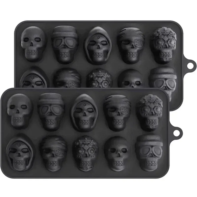 Moule à glaçons crâne en silicone réutilisable, 10 cavités 3
