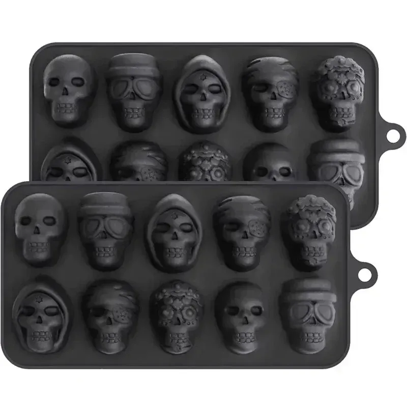 Moule à glaçons tête de mort en silicone, ambiance cocktail