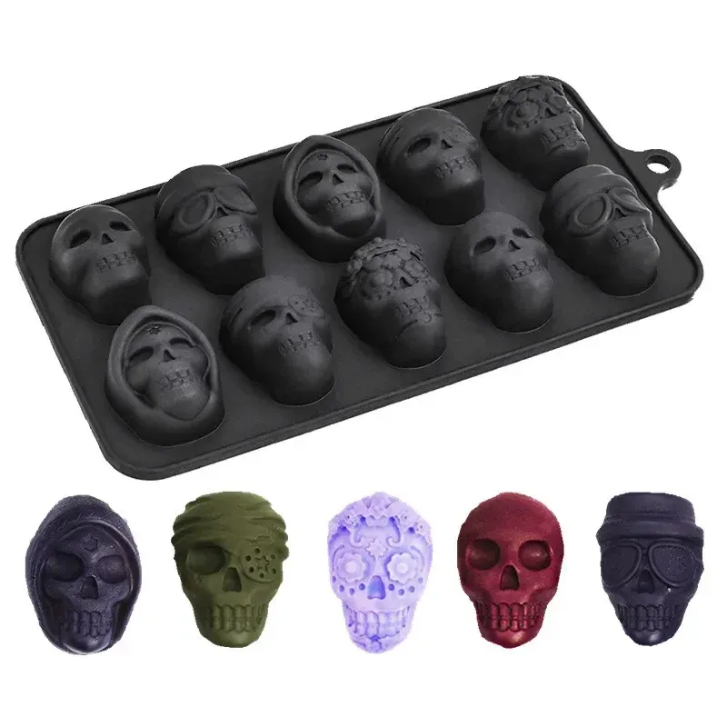Moule à glaçons tête de mort en silicone