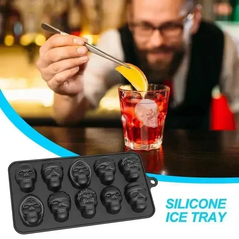 Moule à glaçons tête de mort en silicone, présentation