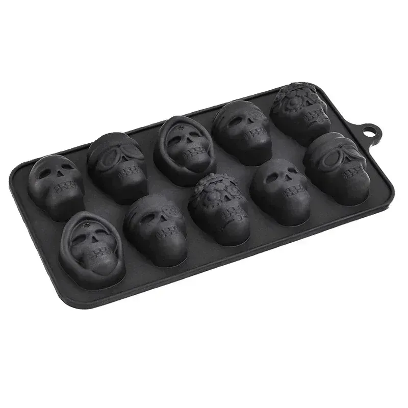 Moule à glaçons crâne en silicone réutilisable, 10 cavités 7