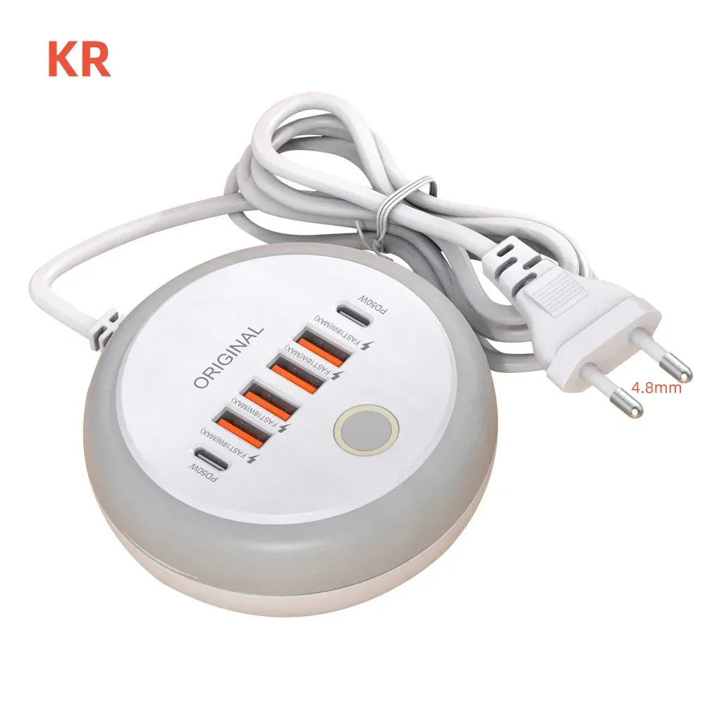 Chargeur mural multi-ports USB-C PD 50 W à charge rapide, compatible Samsung, iPhone et Xiaomi, prises EU/US/UK 7