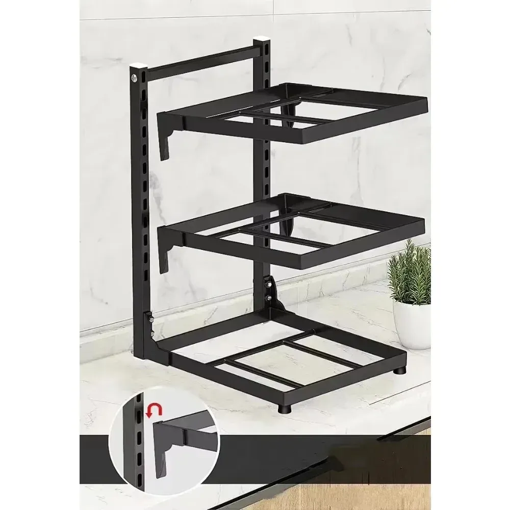 Étagère de rangement pour ustensiles de cuisine à 4 niveaux réglables, gain de place, support pour casseroles, organisateur sous l'évier, pour cuisine domestique 4