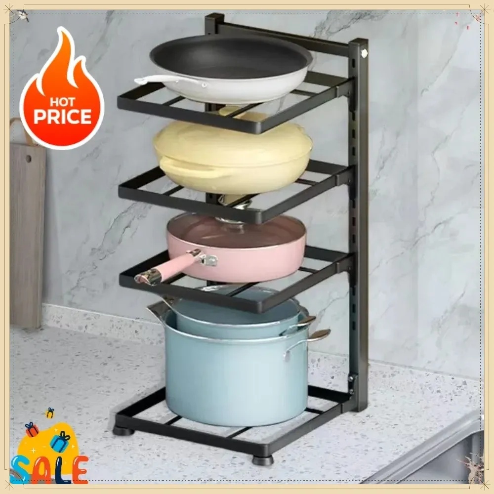 Étagère de rangement pour ustensiles de cuisine à 4 niveaux, vue d'ensemble