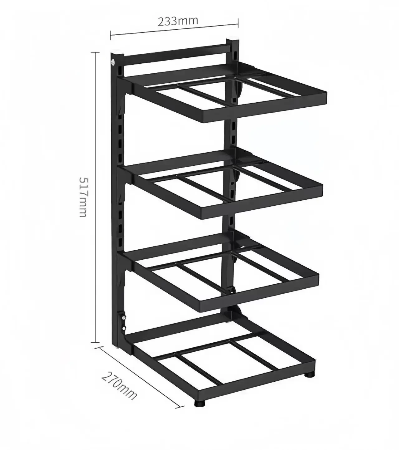 Étagère de rangement pour ustensiles de cuisine à 4 niveaux réglables, gain de place, support pour casseroles, organisateur sous l'évier, pour cuisine domestique 8