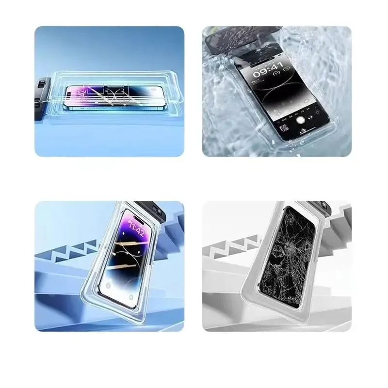 Pochette étanche universelle pour téléphone à écran tactile, fermeture auto-scellante pour piscine, plage et pluie 3
