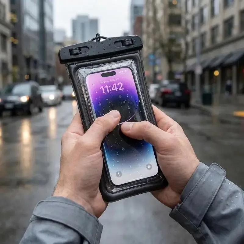 Pochette étanche pour smartphone en mouvement