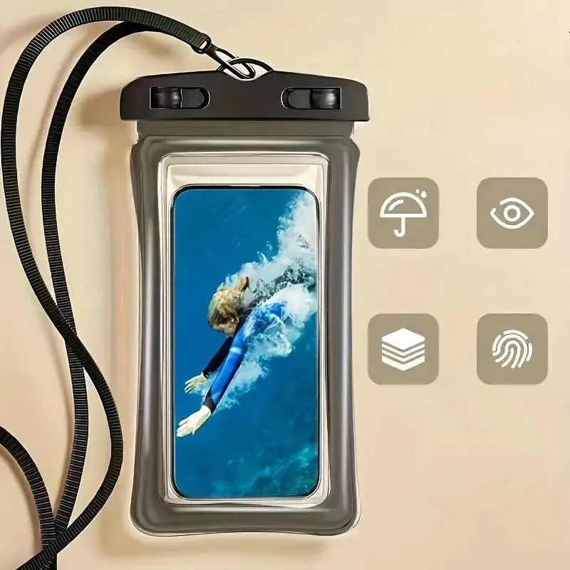 Pochette étanche universelle pour téléphone à écran tactile, fermeture auto-scellante pour piscine, plage et pluie 8