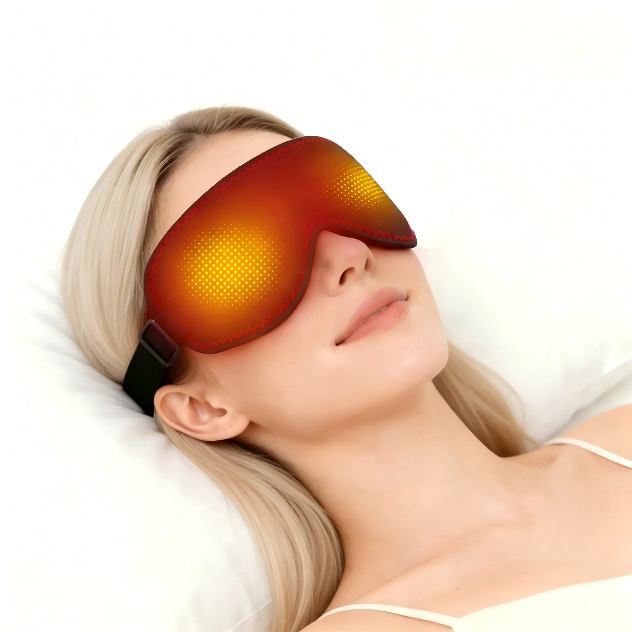 Masque chauffant pour les yeux secs avec 3 niveaux de chaleur, compresse chaude pour le sommeil et les cernes - Image 1