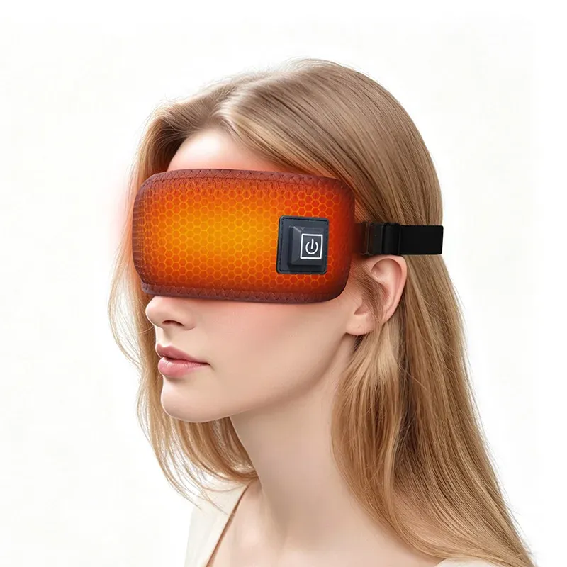 Masque chauffant pour les yeux secs avec 3 niveaux de chaleur, compresse chaude pour le sommeil et les cernes 4