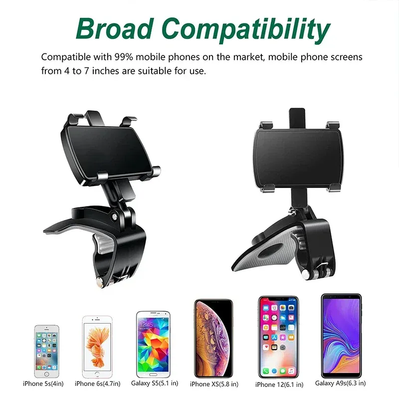 Support de téléphone pour voiture universel pour tableau de bord, support GPS compatible iPhone, Samsung et Xiaomi 5