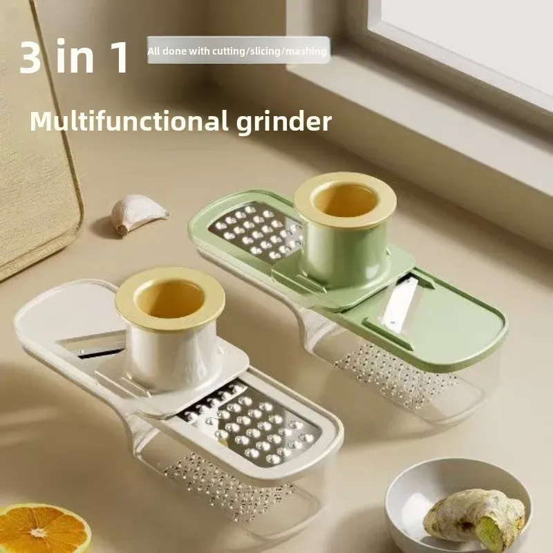 Broyeur manuel multifonctionnel 3 en 1 pour gingembre et ail, trancheur de cuisine