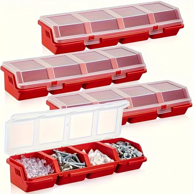 Boîte de rangement multi-compartiments pour vis et petites pièces, lot de 1 ou 2, boîte de rangement en plastique durable pour quincaillerie et bijoux 3
