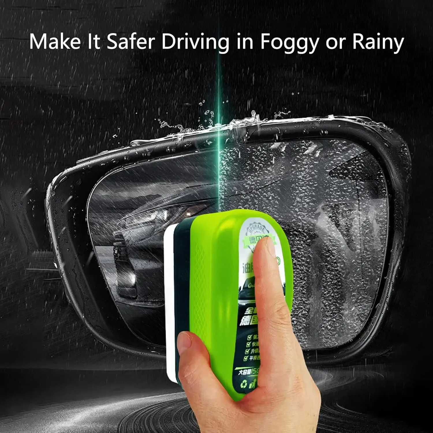 Nettoyant pour vitres et pare-brise de voiture avec éponge et brosse, élimination des taches d'eau et d'huile 3