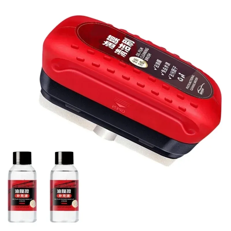 Nettoyant pour vitres et pare-brise de voiture avec éponge et brosse, élimination des taches d'eau et d'huile 8