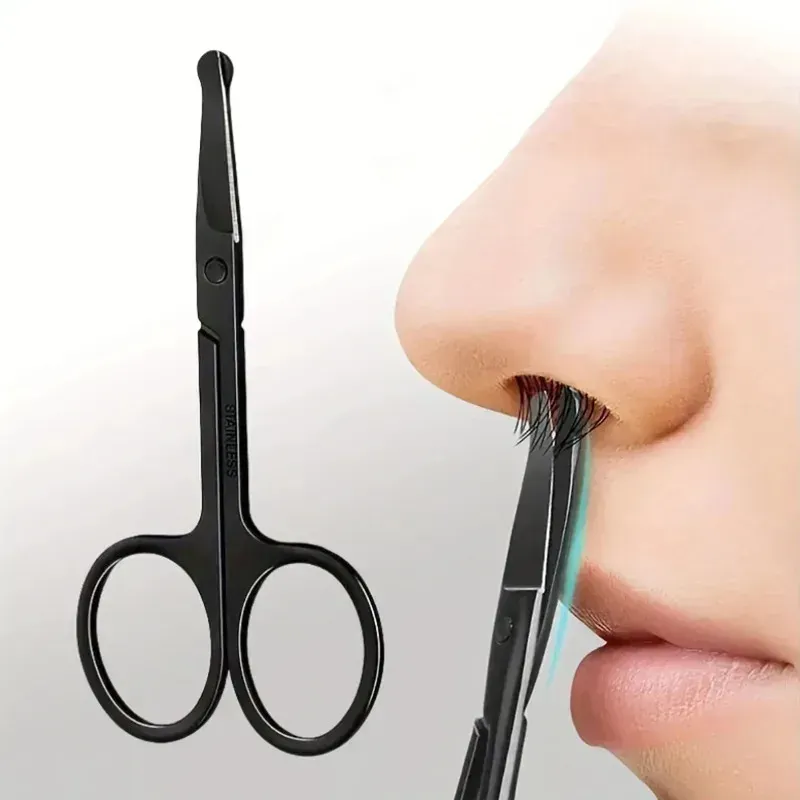 Tondeuse à poils de nez noire à tête ronde, tondeuse de sécurité en acier inoxydable pour hommes et femmes 2