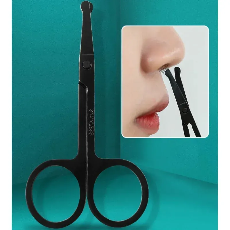 Tondeuse à poils de nez noire à tête ronde, tondeuse de sécurité en acier inoxydable pour hommes et femmes 3
