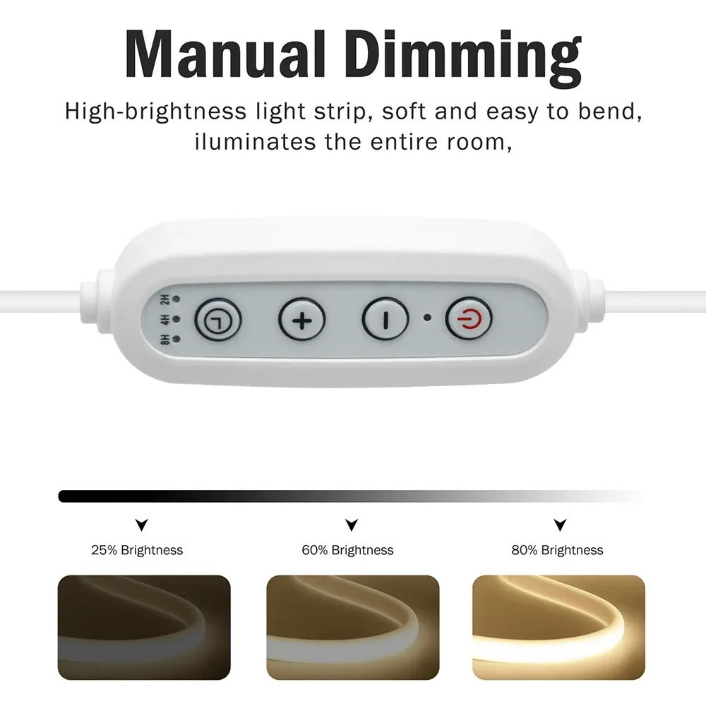 Bande LED COB 220V flexible et étanche avec variateur et kit d'alimentation, 288 LED, 3000K / 4000K / 6000K, éclairage décoratif pour cuisine 3