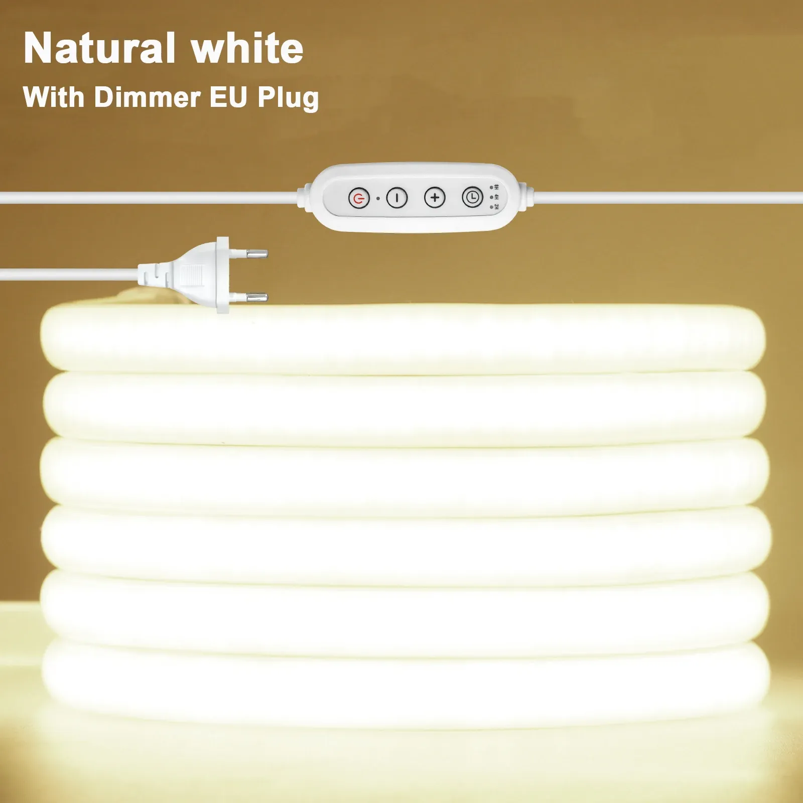 Bande LED COB 220V flexible et étanche avec variateur et kit d'alimentation, 288 LED, 3000K / 4000K / 6000K, éclairage décoratif pour cuisine 8