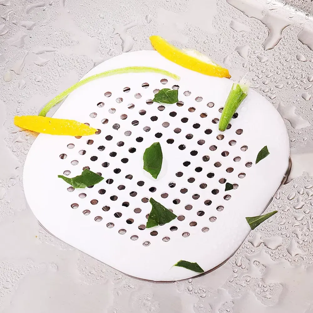 Crépine de douche en silicone, lot de 1 ou 3 pièces : filtre anti-cheveux pour évacuation de douche, couvre-évier et bouchon de sol pour salle de bain et cuisine 3