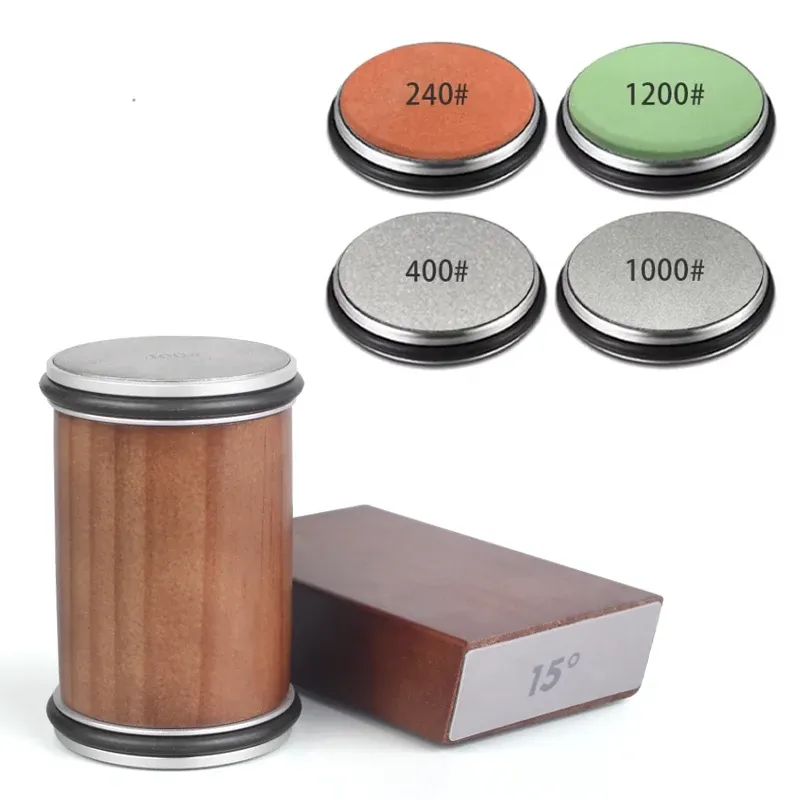 Affûteur de couteaux à rouleau avec support magnétique, kit de pierre diamantée et guides d'angle 15° et 20°, accessoire de cuisine 20