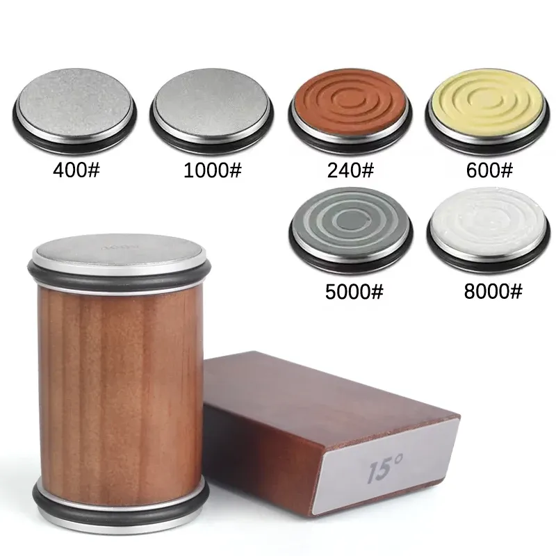 Affûteur de couteaux à rouleau avec support magnétique, kit de pierre diamantée et guides d'angle 15° et 20°, accessoire de cuisine 8