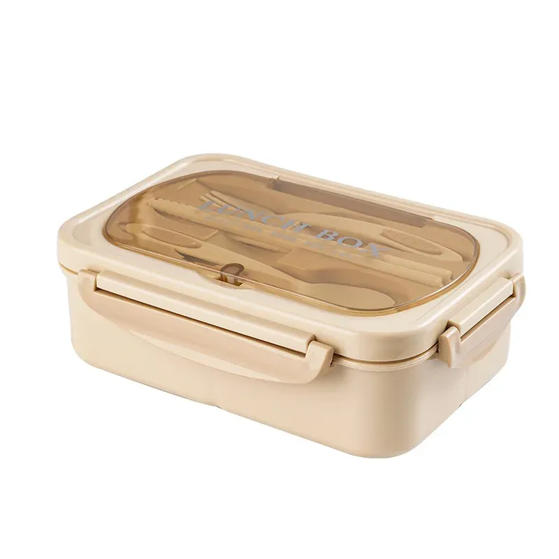 Boîte à déjeuner portable à compartiments pour enfants et étudiants, boîte Bento de bureau avec fourchette et cuillère, récipient de conservation des aliments compatible micro-ondes pour pique-nique 9