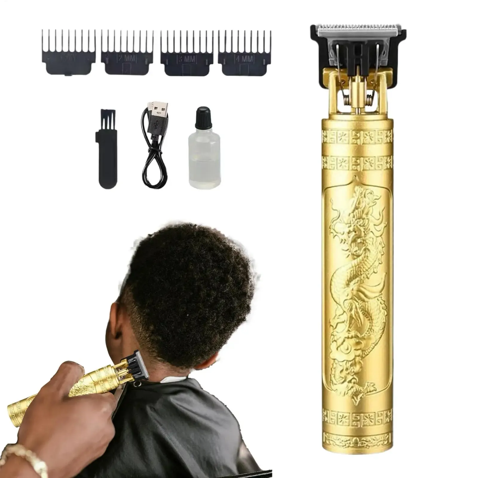 Tondeuse à cheveux sans fil USB, peignes