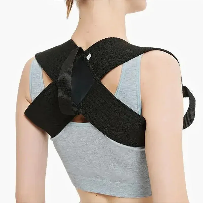 Ceinture correctrice de posture dorsale ajustable, soutien claviculaire et vertébral pour le haut du dos et le cou, orthèse respirante 4