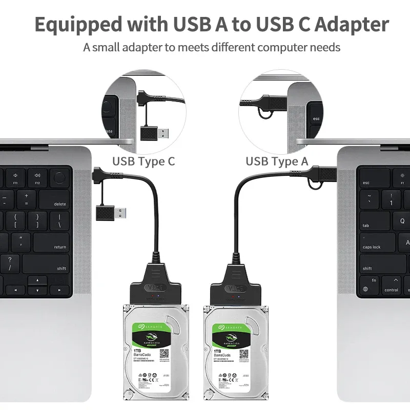 Adaptateur de disque dur USB 3.0 vers SATA III vue détaillée
