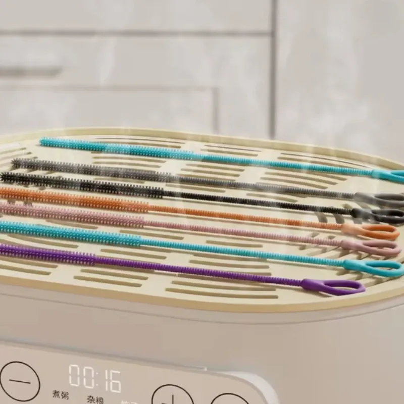 Brosse de nettoyage en silicone à long manche pour tasses et kit de nettoyage réutilisable pour pailles, Ø 6 mm 5