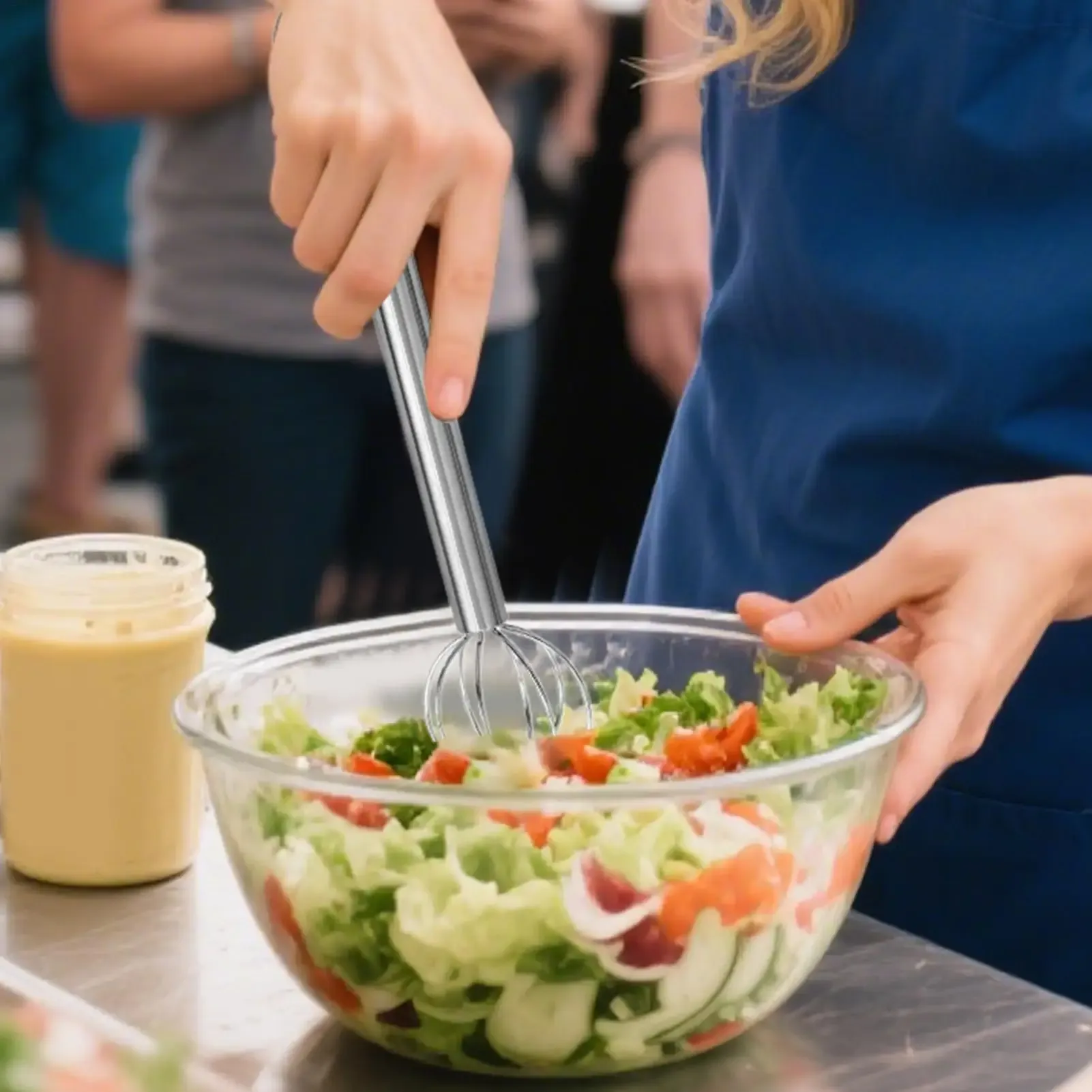 Bâton mélangeur Miso en acier inoxydable 304, fouet à main double tête, cuillère à mélanger, ustensile de cuisine 2