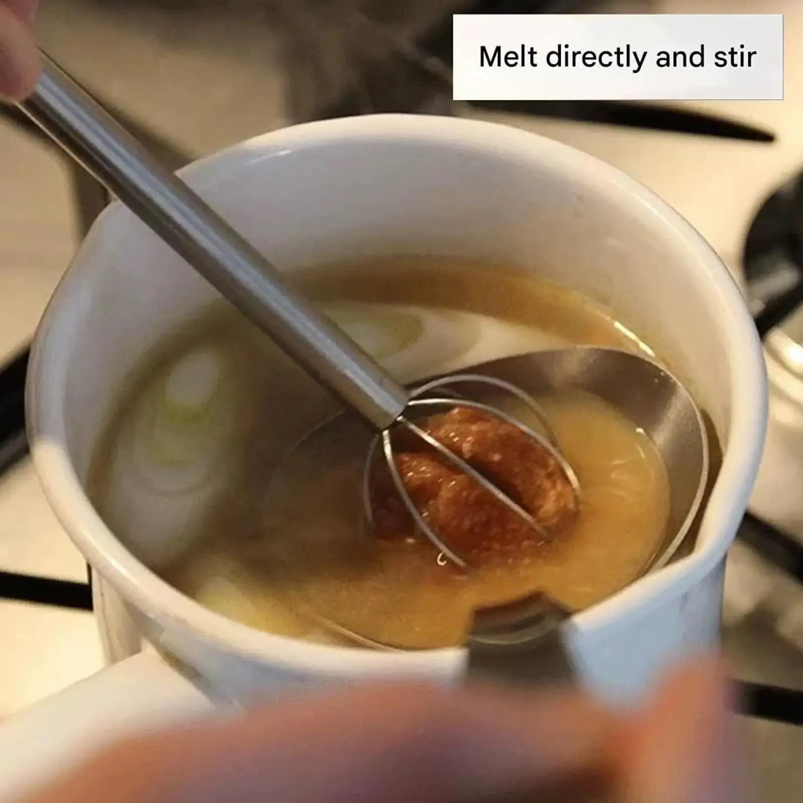 Bâton mélangeur Miso en acier inoxydable 304, fouet à main double tête, cuillère à mélanger, ustensile de cuisine 3