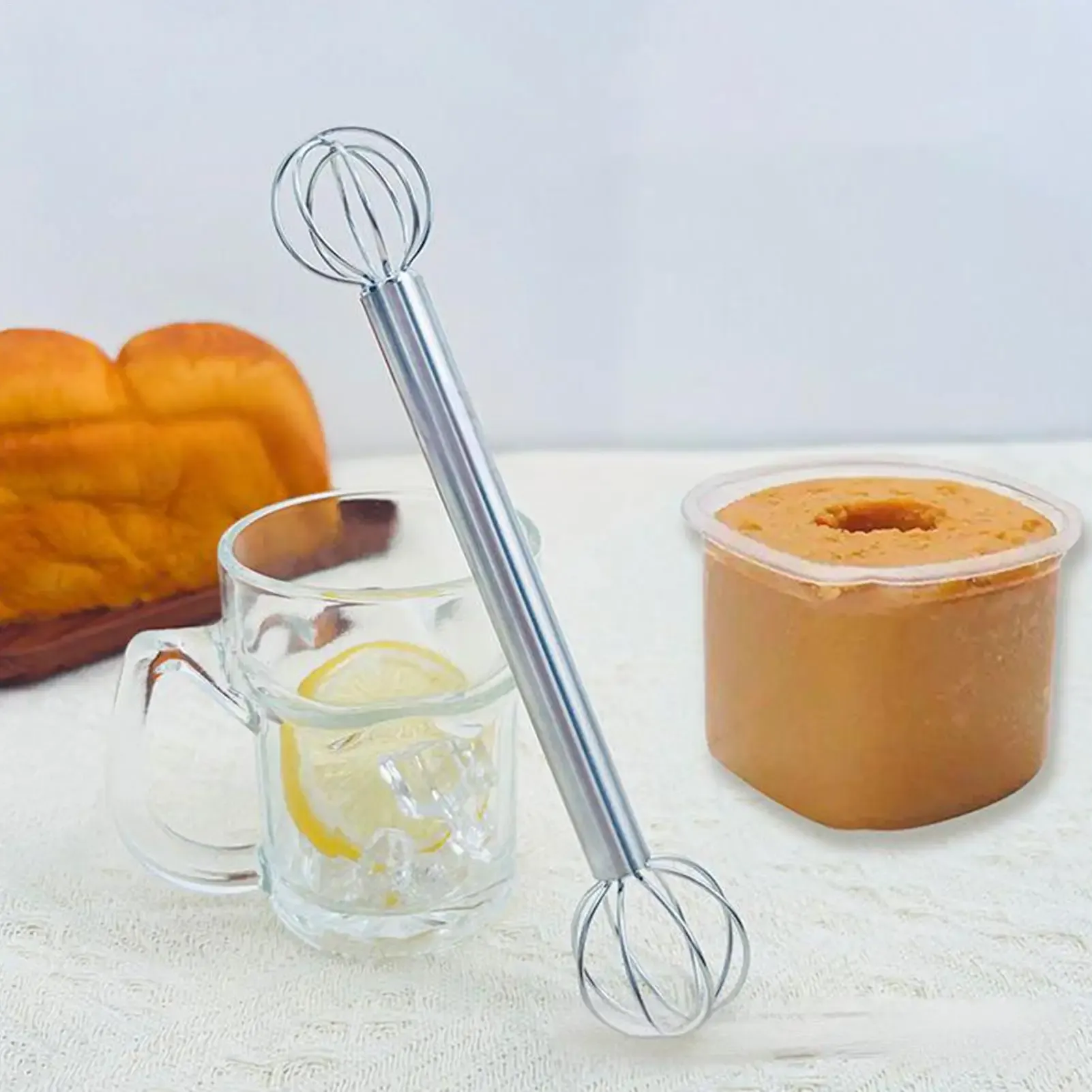 Bâton mélangeur Miso en acier inoxydable 304, fouet à main double tête, cuillère à mélanger, ustensile de cuisine 5