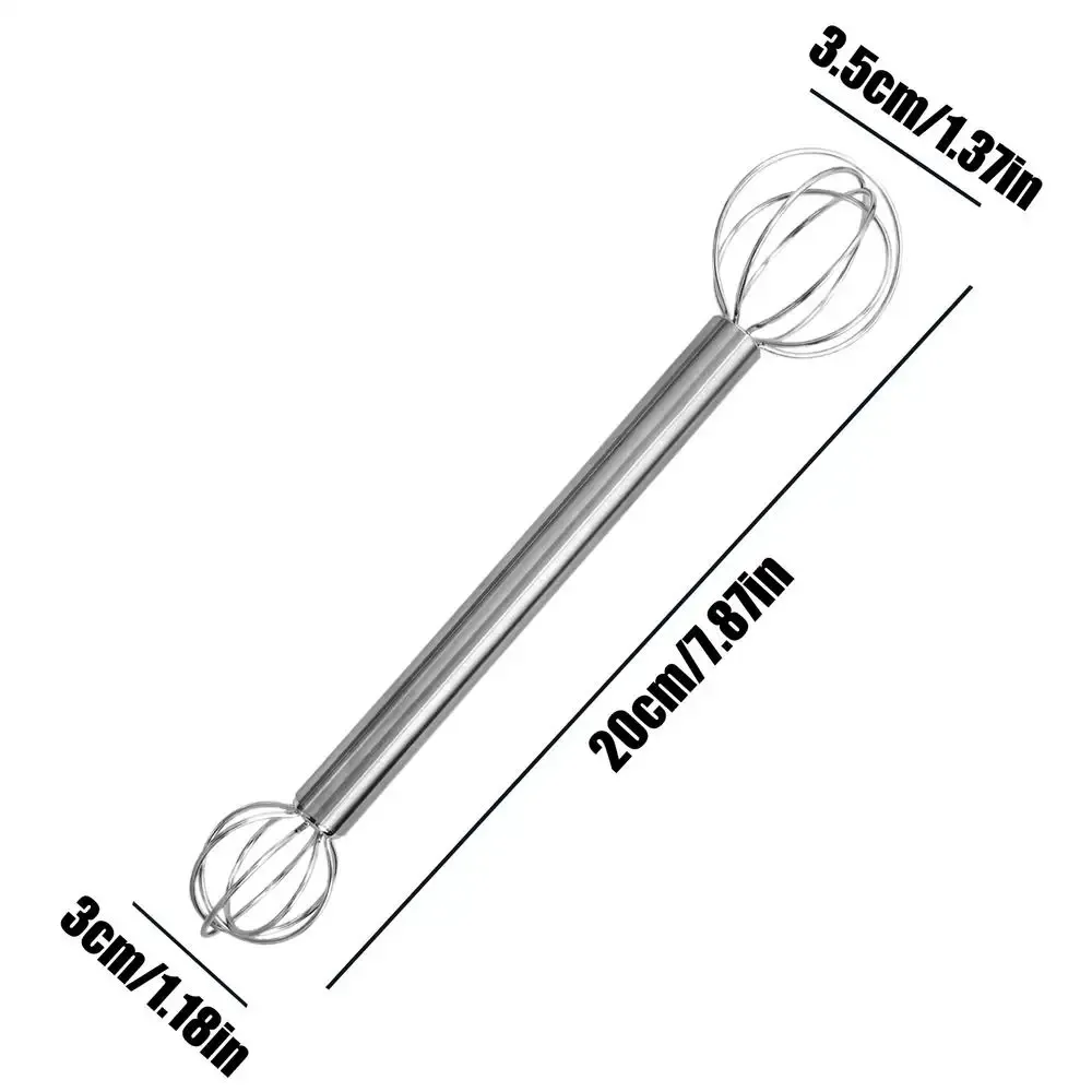 Bâton mélangeur Miso en acier inoxydable 304, fouet à main double tête, cuillère à mélanger, ustensile de cuisine 6