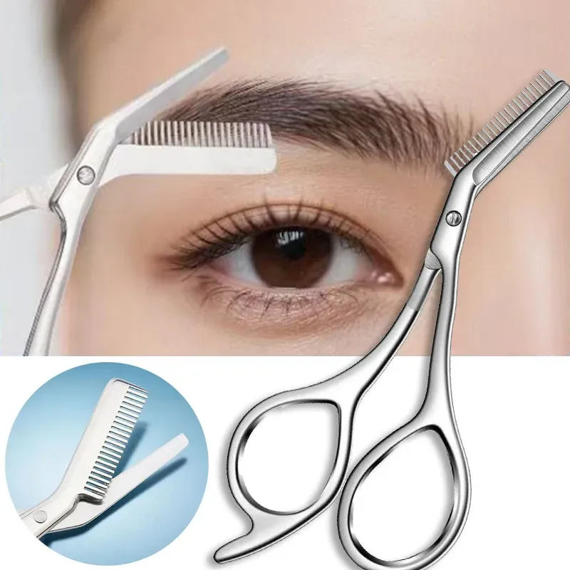 Ciseaux à sourcils avec peigne, lame de précision en acier inoxydable pour un toilettage sûr et facile 2